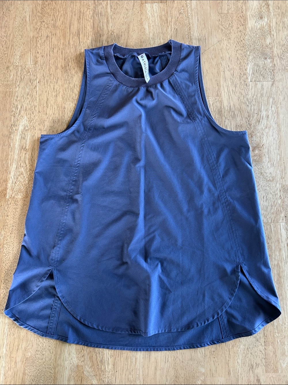 Athleta Grey Blue Scoop-Hem Athletic Tank